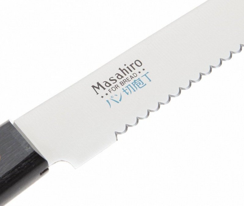 Nóż Masahiro BWH Bread 24 cm ząbkowany MBS-26 black pakkawood