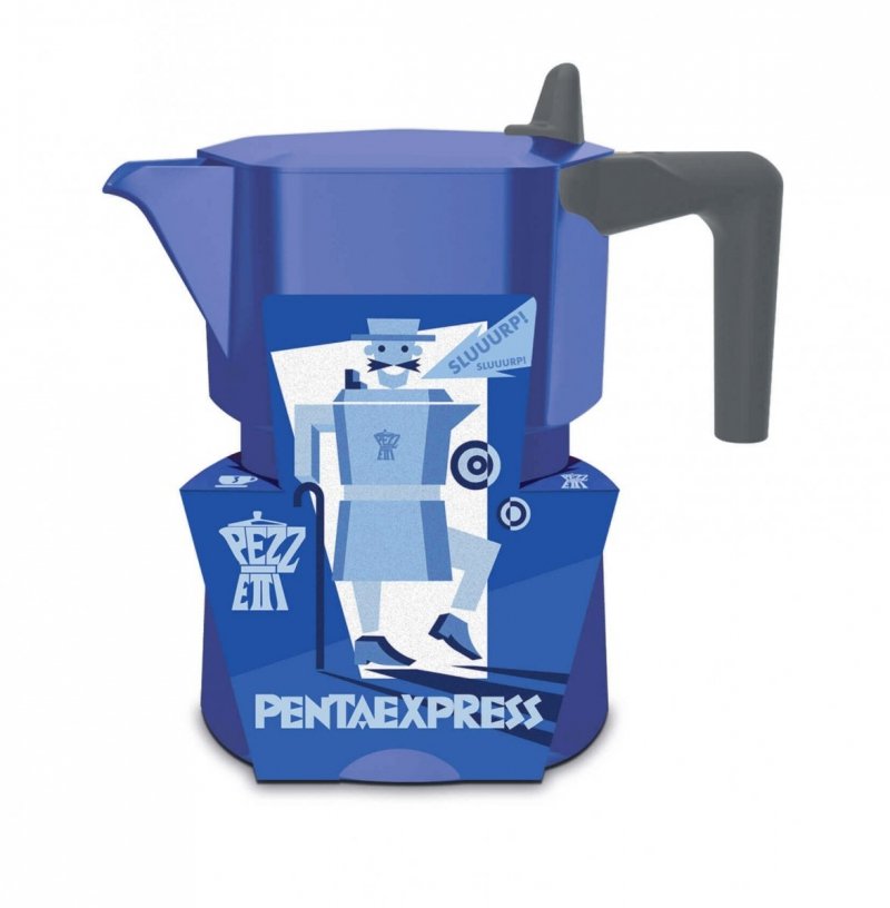 PEZZETTI PENTAEXPRESS Emaliowana Kawiarka (3 Filiżanki) - Granatowy Pentaexpress