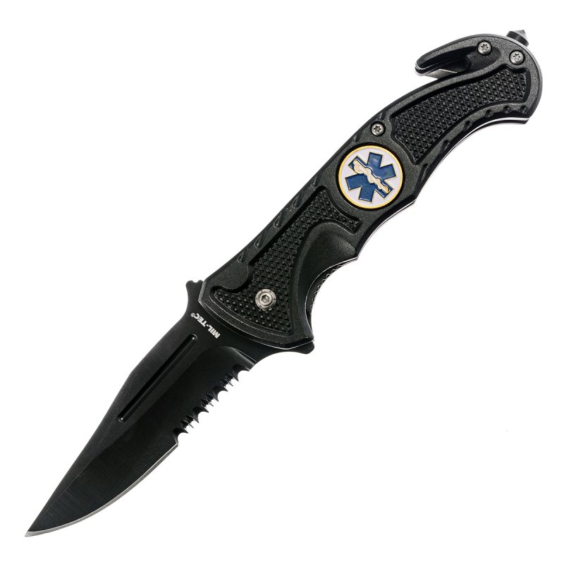 Nóż składany ratowniczy Mil-Tec Rescue Black (15323000)