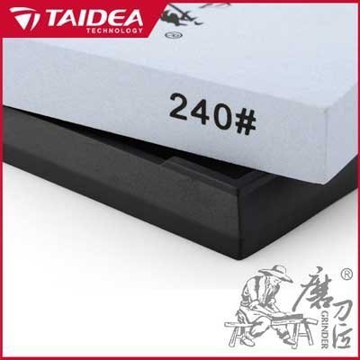 Ostrzałka kamienna Taidea T7024W - Kamień korundowy 240, antypoślizgowa podstawa, do noży kuchennych, tasaków, nożyczek - TG7024
