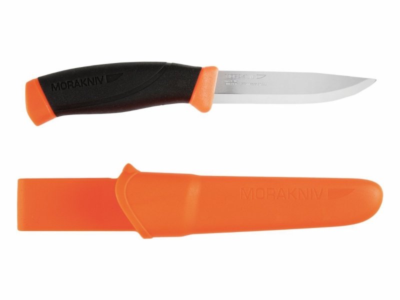 Nóż Mora Companion F Pomarańczowy - Stal nierdzewna Sandvik, ergonomiczna rękojeść, z pochewką - 100 mm - Morakniv