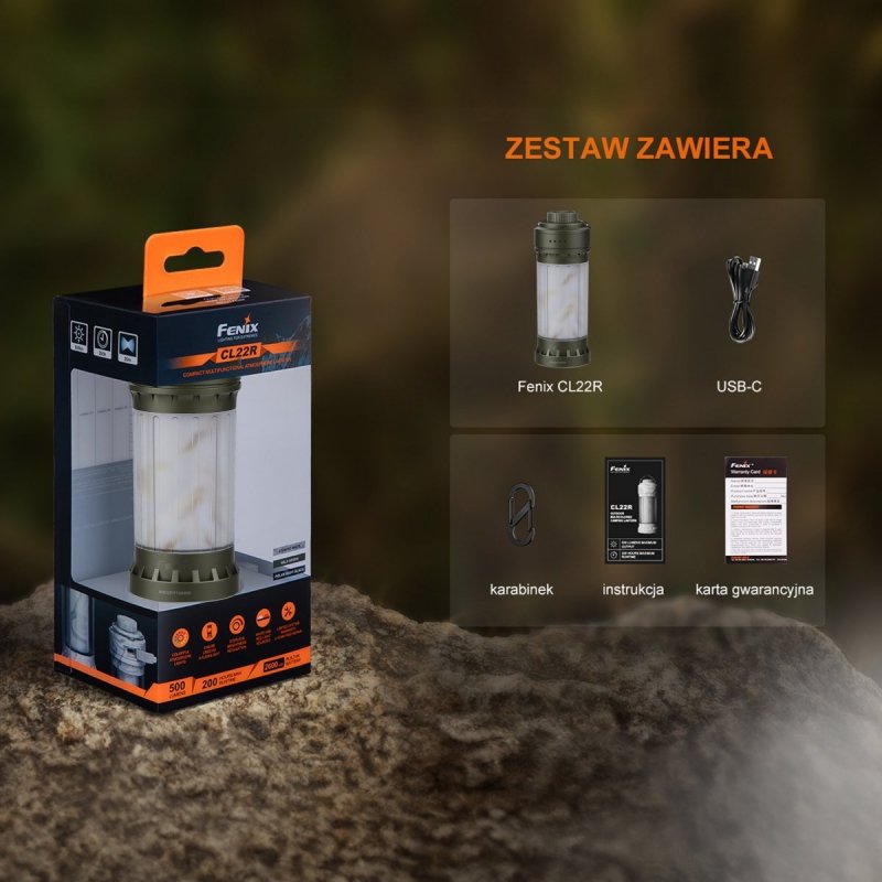 Latarka kempingowa Fenix CL22R zielona