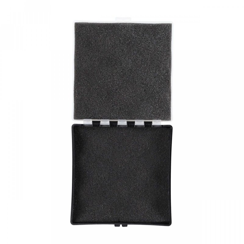 Pudełko Megaline 11x11x3,5 czarno-przezroczysty gąbka 2 szczęki rekina