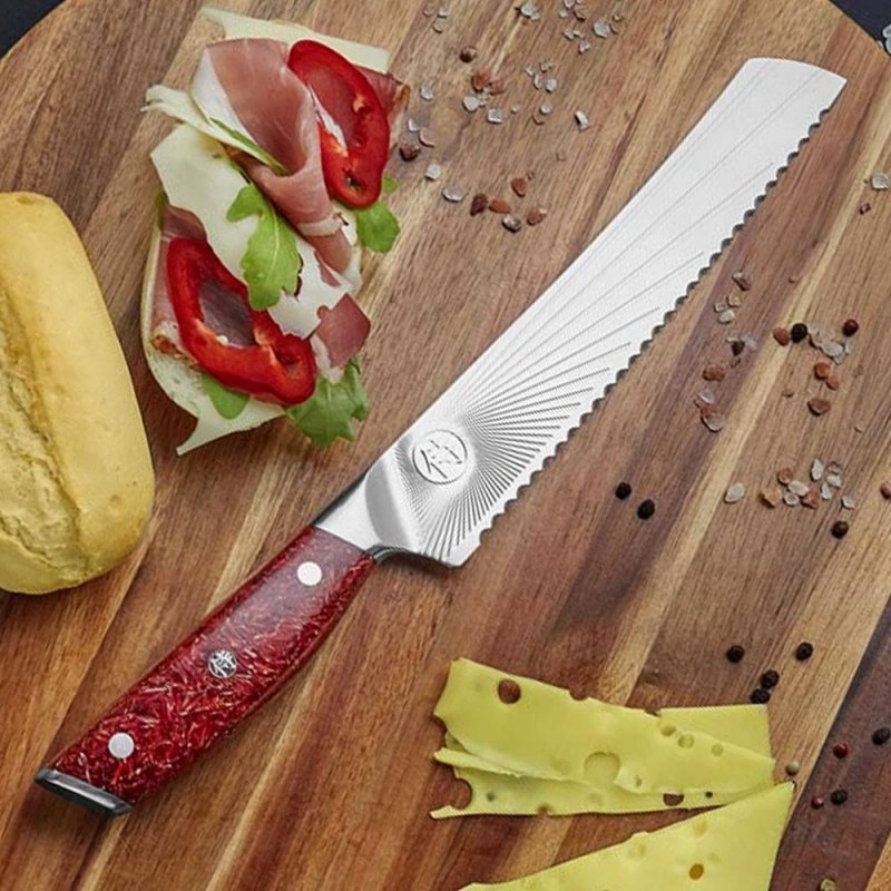 Nóż Dellinger SANDVIK NOTHERN SUN Bread 200 mm [K-H203] Red