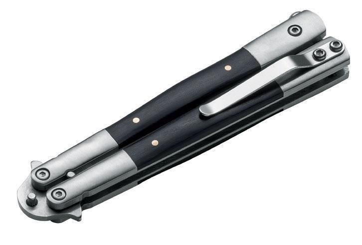 Nóż Magnum Balisong Wood, stal 440A, drewno, motylek