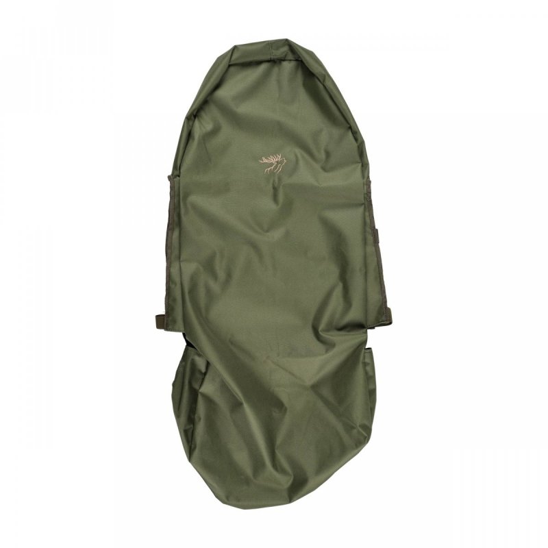 Pokrowiec na fotel samochodowy przód oliwkowy 02, haft jeleń beż