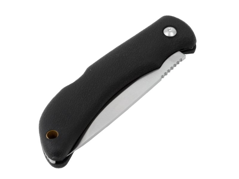 Nóż Eka Swede 10 - Składany nóż survivalowy i myśliwski, blokowane ostrze, stal nierdzewna Sandvik - 9 cm - Czarny - Eka