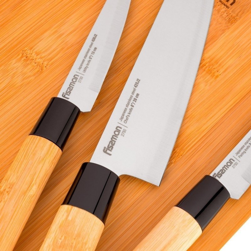 Fissman Zestaw Noży Z Deską, 4 Szt., uniwersalny Zestaw