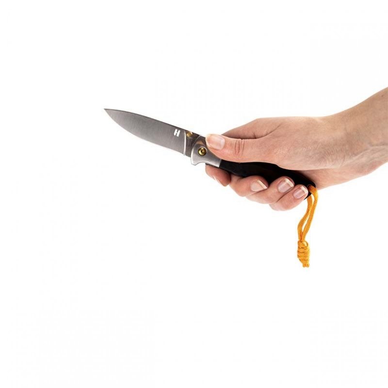 Czarny Nóż Homey's, Outdoor, Abel, stal nierdzewna, drewno pakka