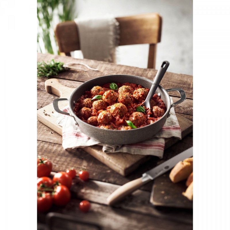 Indukcyjna Patelnia Głęboka Z 2 Uchwytami 24 Cm Salina Granitium Ballarini