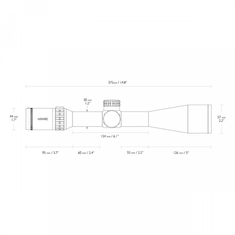 Luneta celownicza Hawke Frontier 30 2.5-15x50 SF IR Mil Pro 10x