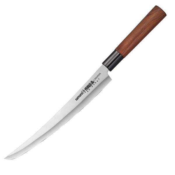 Samura Okinawa Nóż Kuchenny Slicing Tanto 240mm – Stal AUS-8, Drewno Różane