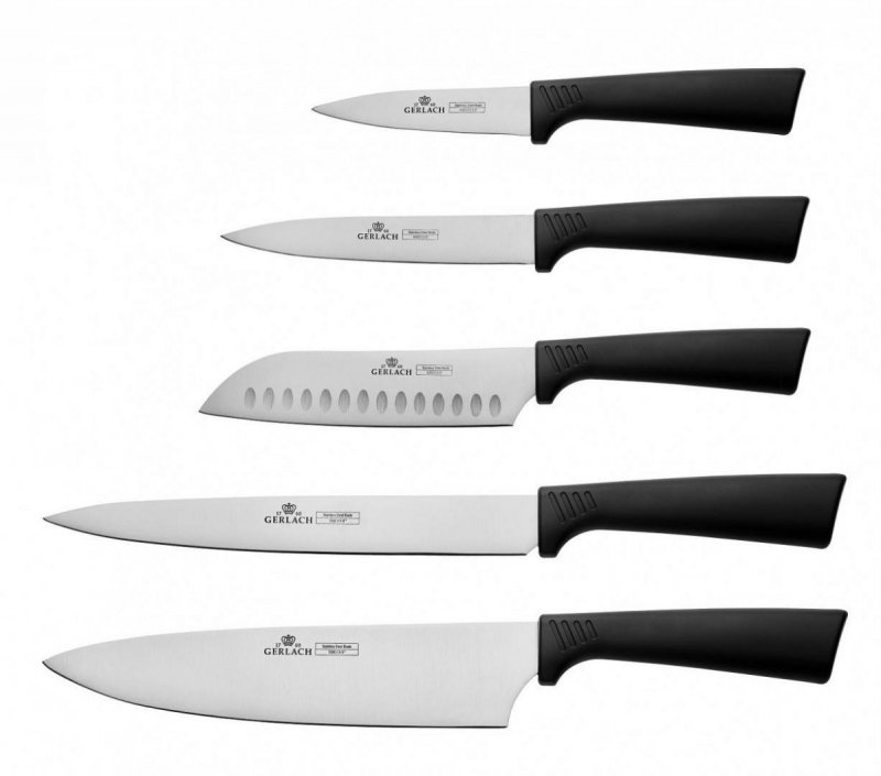 Gerlach zestaw noży w bloku SMART BLACK