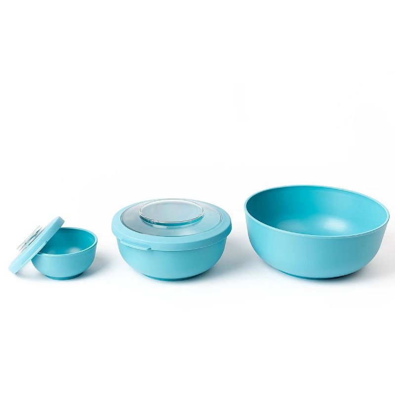Amuse 3 miski z pokrywkami błękitne