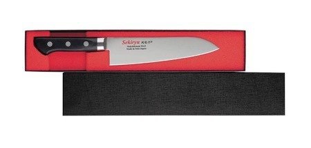 Nóż Sekiryu Kuroi Tori Santoku 18cm [SR-MS180], stal AUS-8, czarny