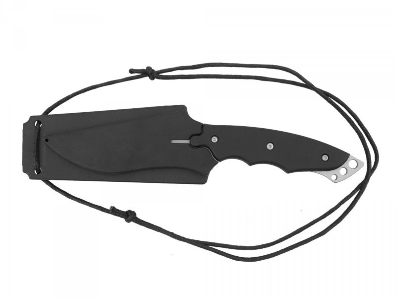 Nóż survivalowy Fox outdoor - Ostrze ze stali nierdzewnej, ergonomiczna rękojeść, gwizdek awaryjny, kabura z zatrzaskiem - 18 cm
