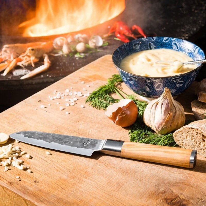 Nóż Santoku Forged Olive 14 cm uniwersalny drewno oliwne