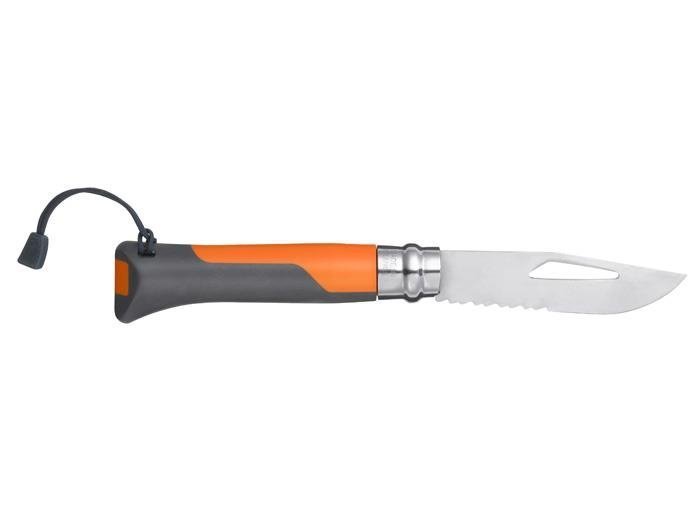 Nóż Opinel Outdoor Orange 08 8,5 cm gwizdek 110dB
