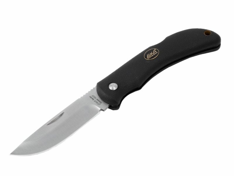 Nóż Eka Swede 10 - Składany nóż survivalowy i myśliwski, blokowane ostrze, stal nierdzewna Sandvik - 9 cm - Czarny - Eka
