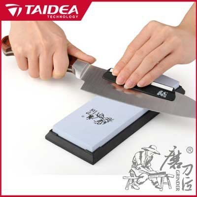 Ostrzałka kamienna Taidea T7024W - Kamień korundowy 240, antypoślizgowa podstawa, do noży kuchennych, tasaków, nożyczek - TG7024