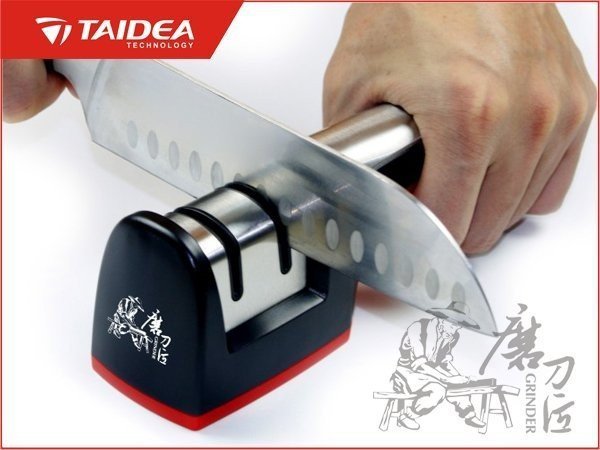 Diamentowa Ostrzałka Taidea TG1005 - Dwustopniowe ostrzenie diamentowo-ceramiczne, antypoślizgowa rączka, do noży kuchennych stalowych i ceramicznych - Ręczna - Taidea Tech