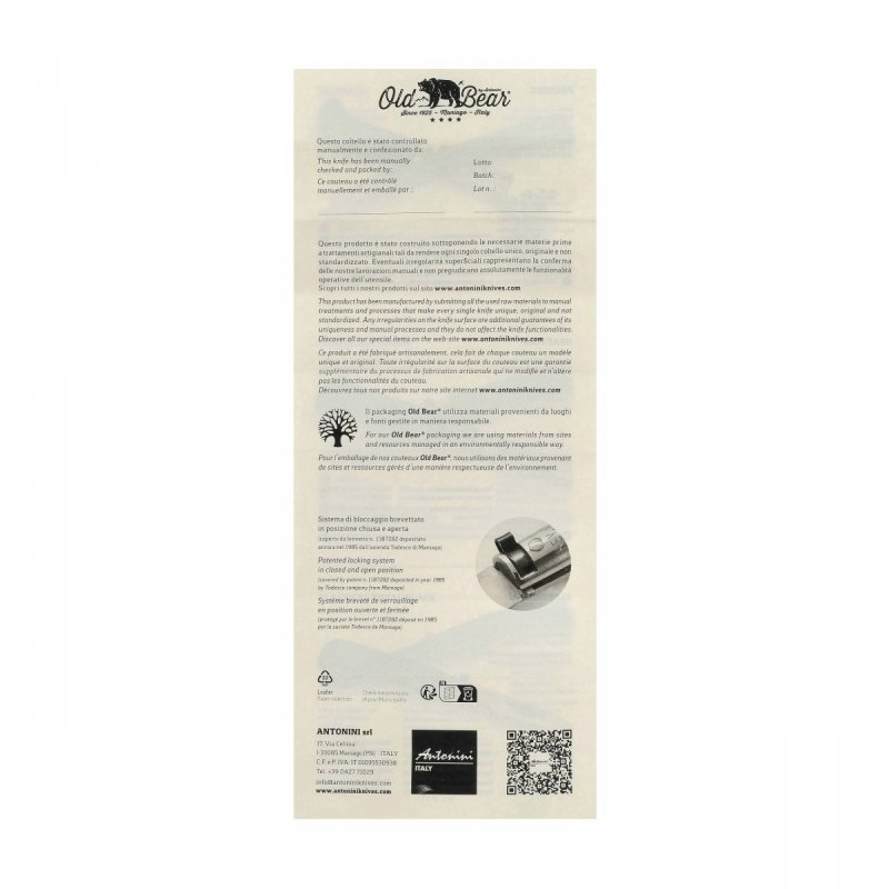 Nóż do grzybów Antonini Old Bear Mushroom - walnut