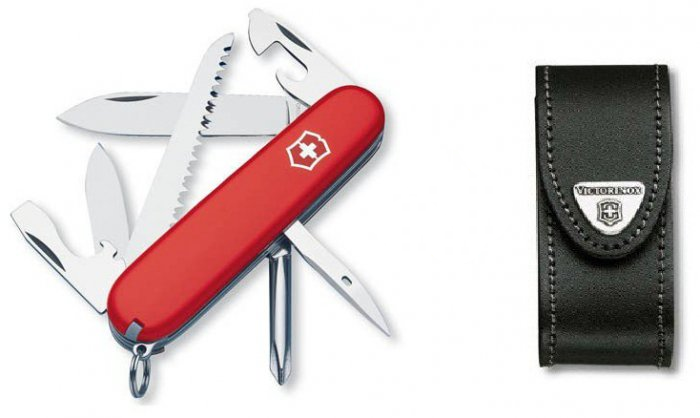 Scyzoryk Victorinox Hiker 1.4613 - Multitool do kempingu i codziennego użytku, śrubokręt krzyżakowy, otwieracz do puszek, z etui - 91 mm