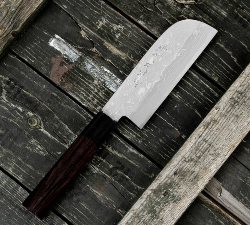 Hideo Kitaoka Shirogami Satin Nóż Kamagata Usuba 12 cm