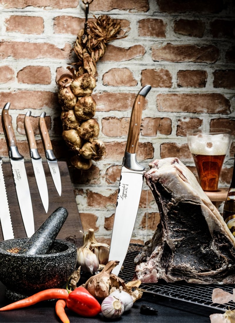 Noże kuchenne Style de Vie drewno oliwne z blokiem