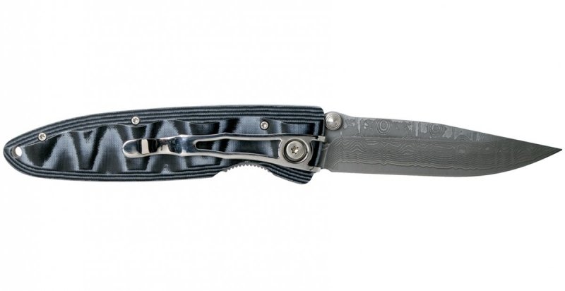 Nóż składany Mcusta Classic Wave Blue Micarta Damascus