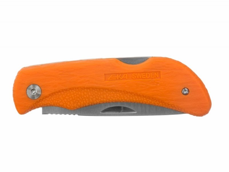 Nóż Eka Swede 8 - Składany nóż turystyczny do outdooru, blokowane ostrze, ergonomiczna gumowa rękojeść - 8 cm - Eka