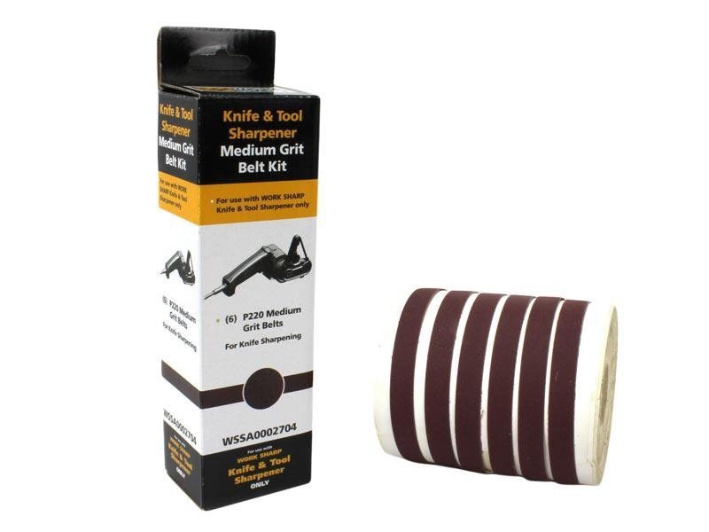Taśmy ostrzące Work Sharp #220 - Średnia gradacja do precyzyjnego ostrzenia noży i narzędzi, zestaw 6 sztuk - 09DX012