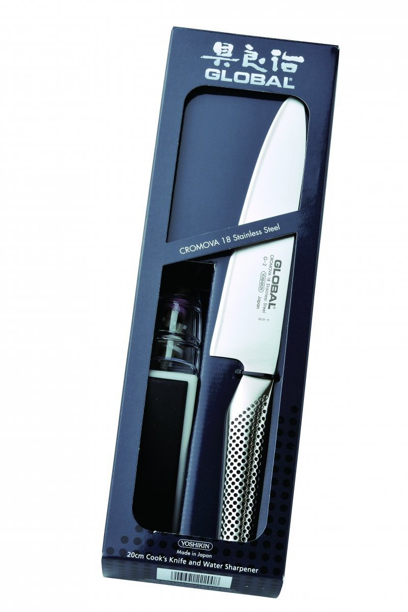 Zestaw Starter: Nóż szefa kuchni G-2 + ostrzałka MinoSharp Global