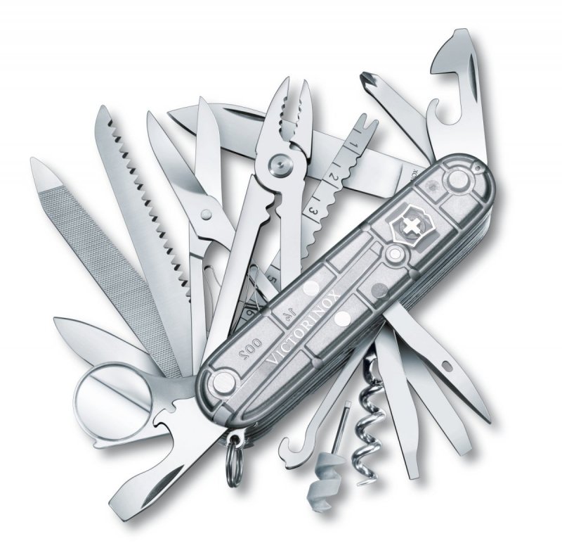 Scyzoryk Victorinox SwissChamp - 31 funkcji, multitool z nożyczkami i piłą, do outdooru i survivalu - 91 mm - Srebrny