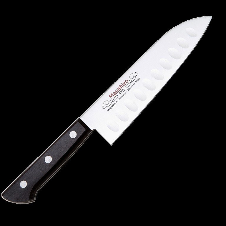 Nóż Masahiro Bwh Santoku Dimple 175mm [14079] uniwersalny