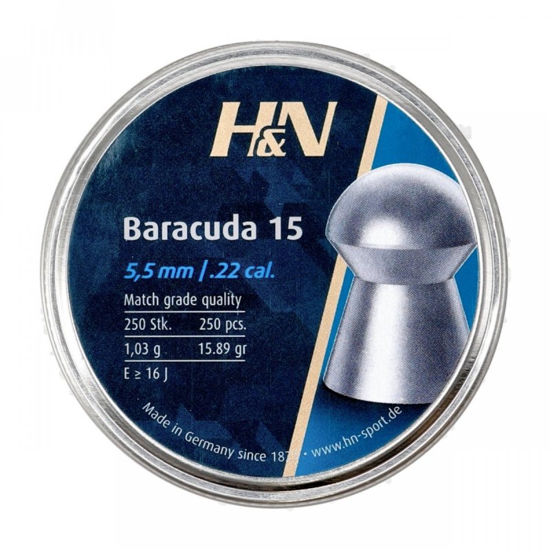 Śrut diabolo H&amp;N Baracuda 15 5,52 mm 250 szt.