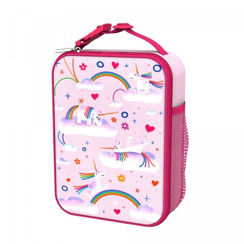 Torba na lunch Ion8 Unicorn Rainbows - izolowana, z kieszenią na butelkę