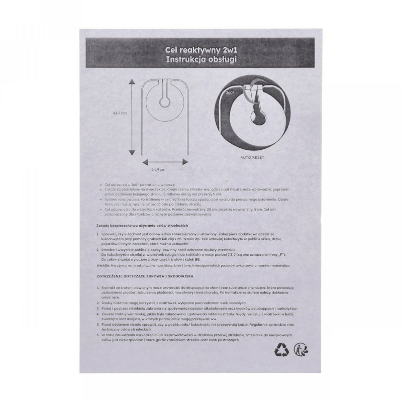 Cel wiatrówkowy RazorGun TPU żółty