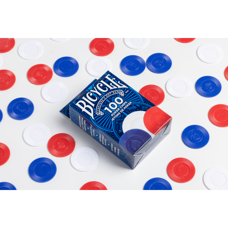 Żetony do gry w pokera Bicycle Plastic Poker Chips 100 Count 2 Gram