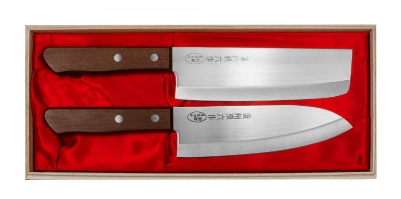 Satake Tomoko Zestaw Santoku + Nakiri, uniwersalny Zestaw do krojenia warzyw