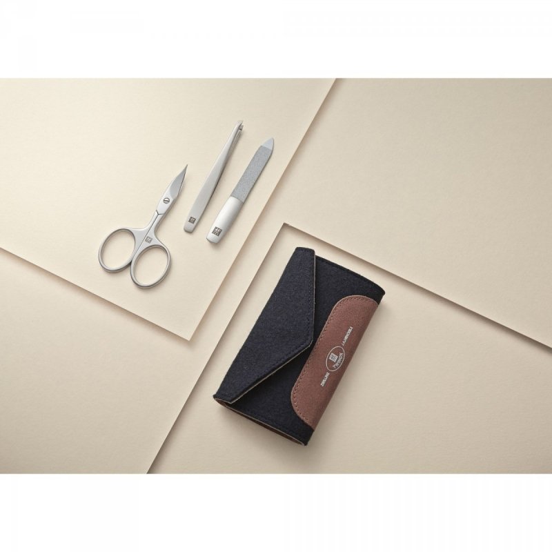 Zestaw Podróżny - Niebieskie Filcowe Etui, 3 Elementy Twinox Zwilling