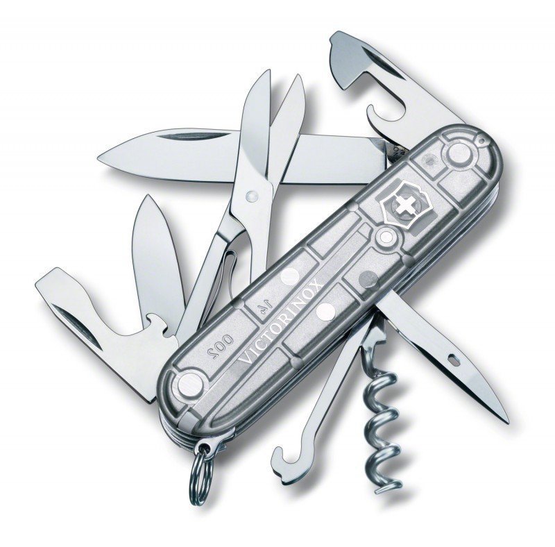 Scyzoryk Szwajcarski Victorinox Climber Silvertech - Do outdooru, z nożyczkami, korkociągiem i otwieraczem do puszek - 91 mm - Victorinox