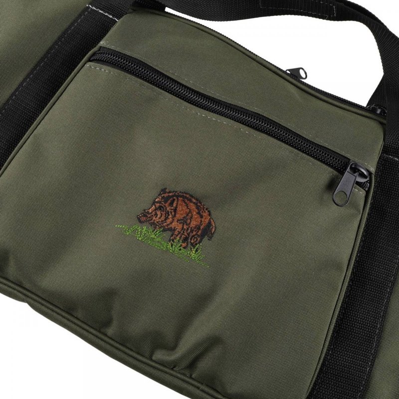 Pokrowiec Forsport na dwie jednostki broni G3 01 1,32m, kolor oliwkowy haft dzik w trawie