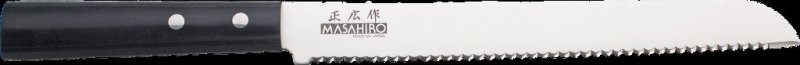 Nóż Masahiro Sankei Bread 21 cm ząbkowany czarny MBS-26