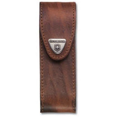Skórzane etui na noże Victorinox - Do noży 4-6 warstw, z zamkiem na rzep, trwała skóra - 111 mm - Model 4.0548