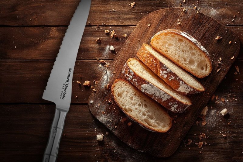 Samura Bamboo nóż do chleba i mrożonek