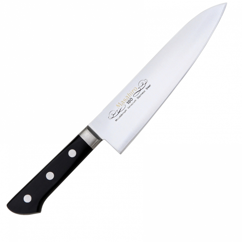 Nóż Masahiro BWH Santoku 17 cm black pakkawood MBS-26