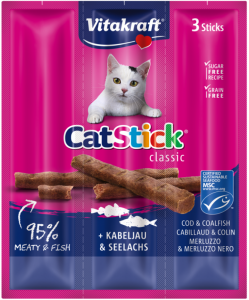 Vitakraft Cat Stick mini 3szt przysmak dla kota z Dorszem i Czarniakiem