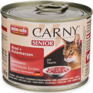 Animonda Carny Senior karma dla starszych kotów z wołowiną i sercami idyka 200g