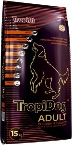 TropiDog Super Adult M&L Chicken&Salmon karma dla dorosłych psów z kurczakiem i łososiem 15kg